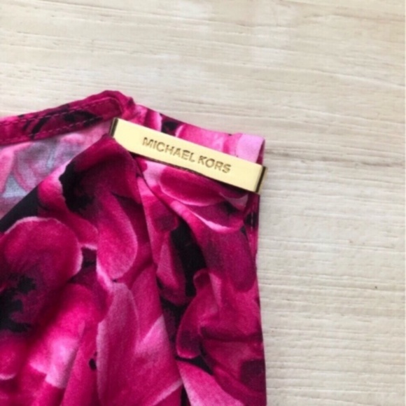 MICHAEL Michael Kors Pink Ruched Sleeveless Tank - Picture 3 of 7